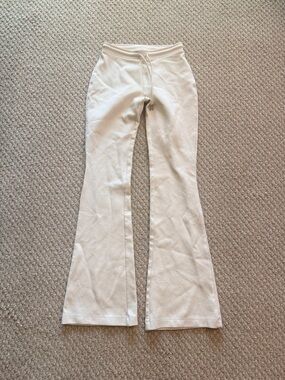 ZARA Cream Flared Knit Lounge Pants SIZE: SMALL